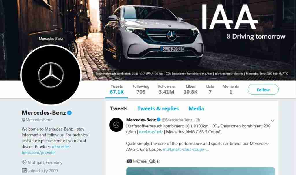 Mercedes Twitter handle 