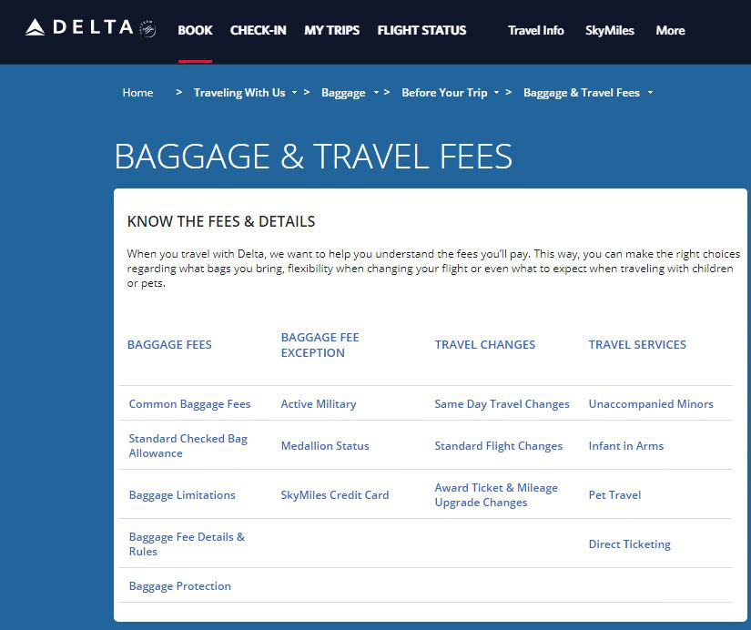 Baggage and Travel Fees