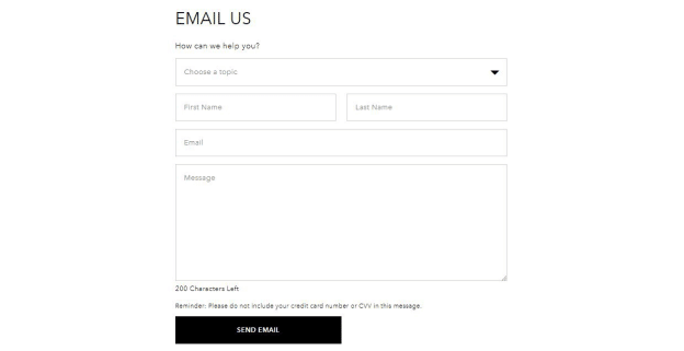 Email template on the website