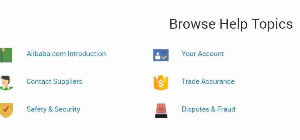 Browse Help Topics at Alibaba