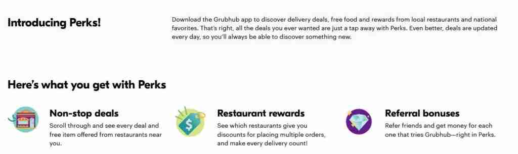 Grubhub perks