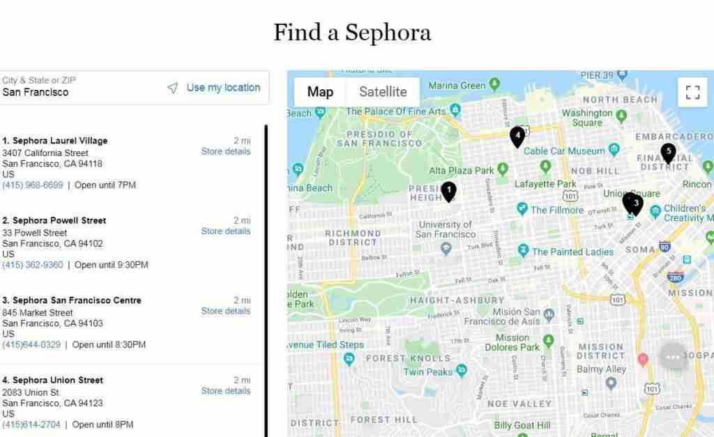 Find sephora near you