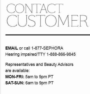 sephora phone number canada