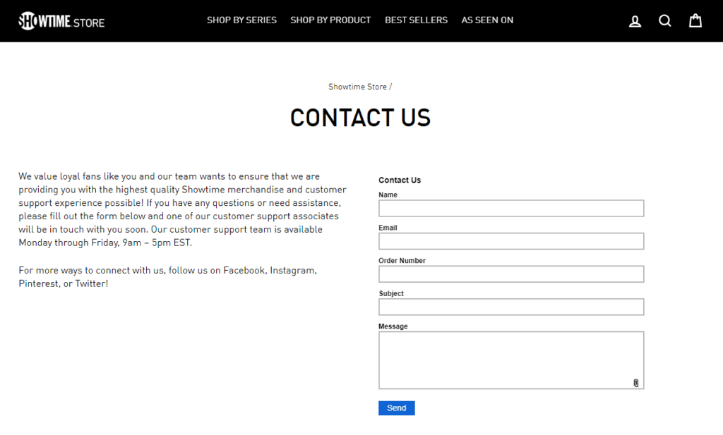 showtime store contact