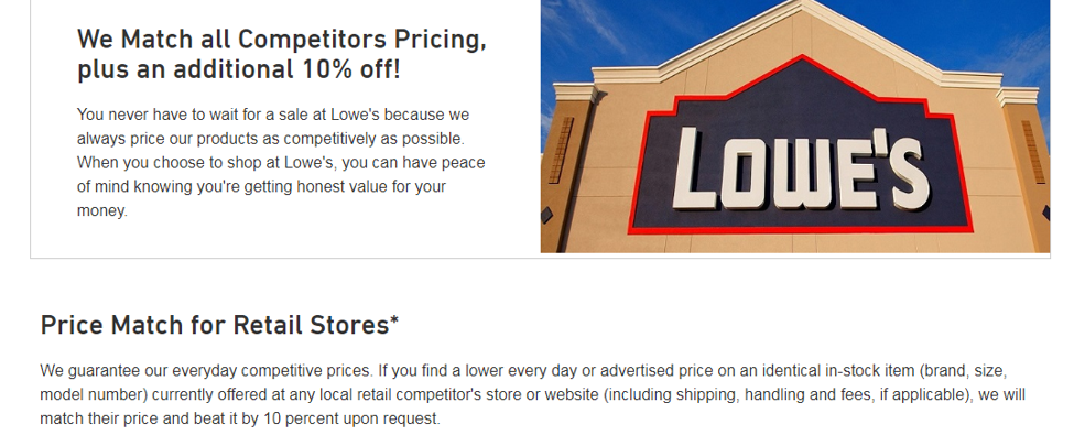 lowes price match