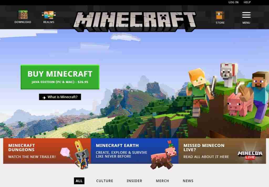 minecraft website