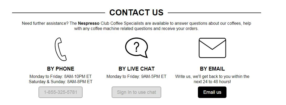 nespresso email support