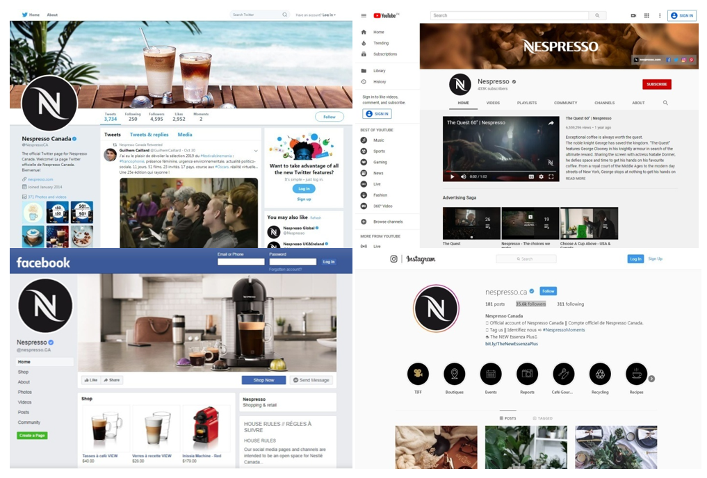 nespresso on social media