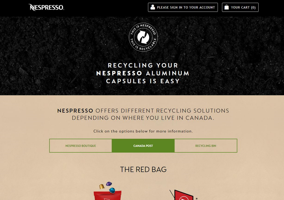 nespresso recycling canada