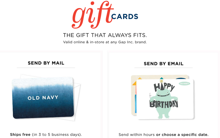 old navy gift cards