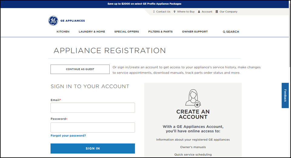 ge appliances registration