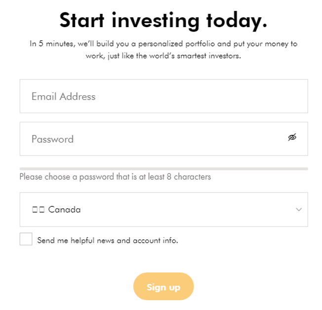 sign up wealthsimple