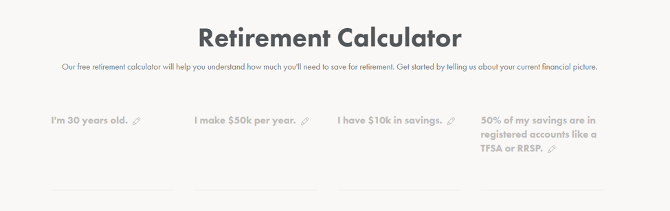 wealthsimple retirement calculator