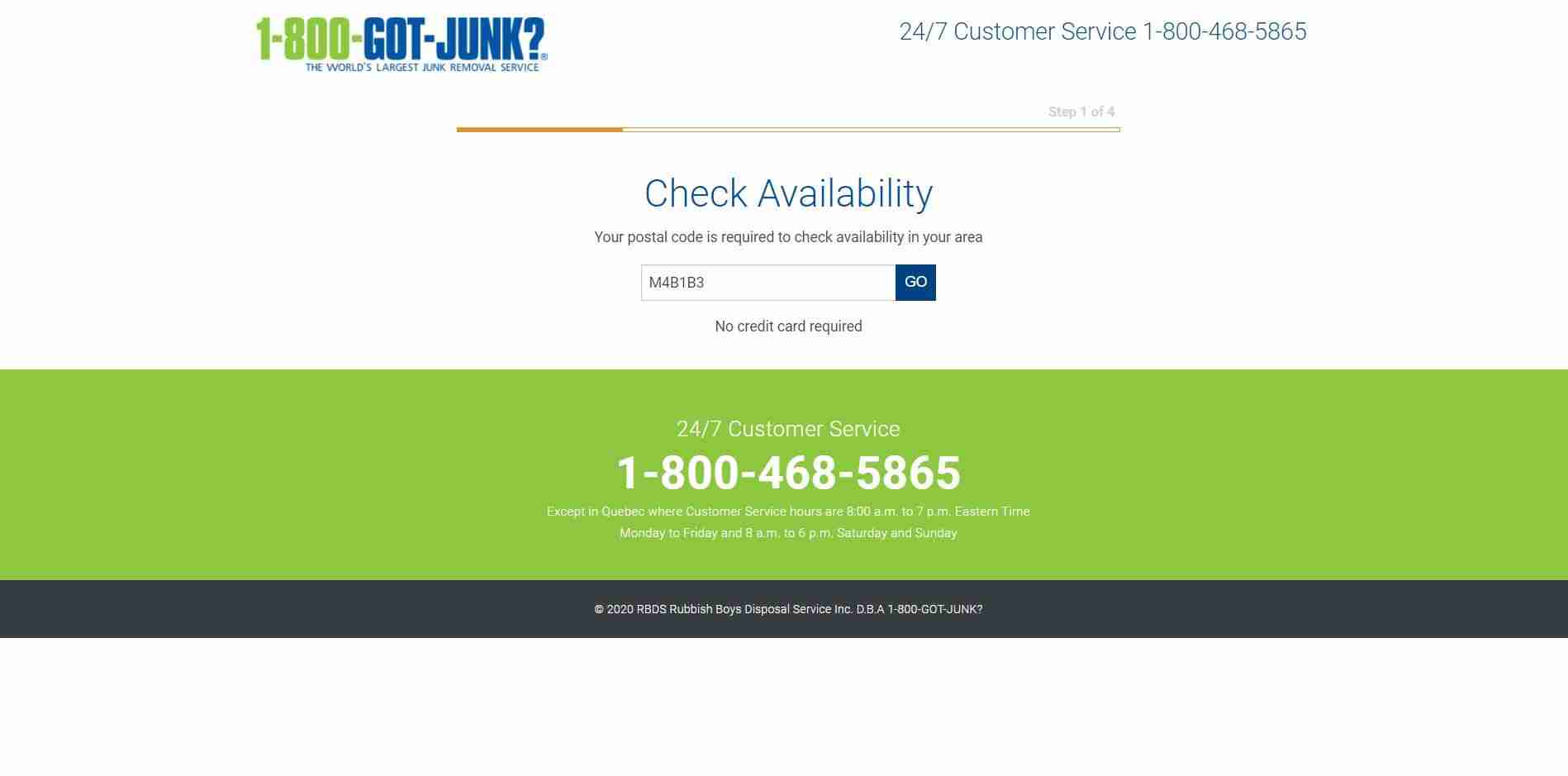  1-800-Got-Junk’s? Online Booking Form