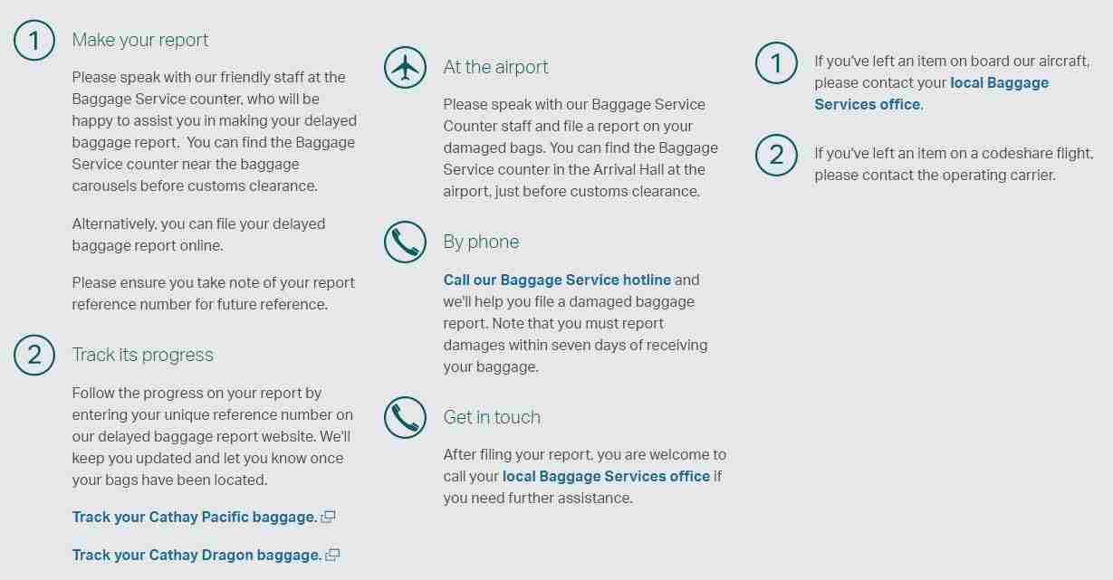 Cathay Pacific Baggage Services