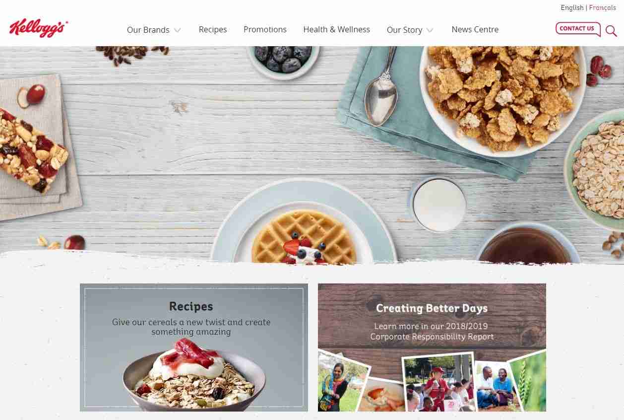 Homepage of Kellogg