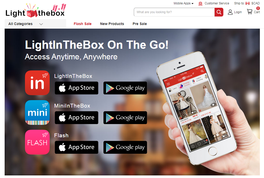  Light in the Box apps for android and iPhone