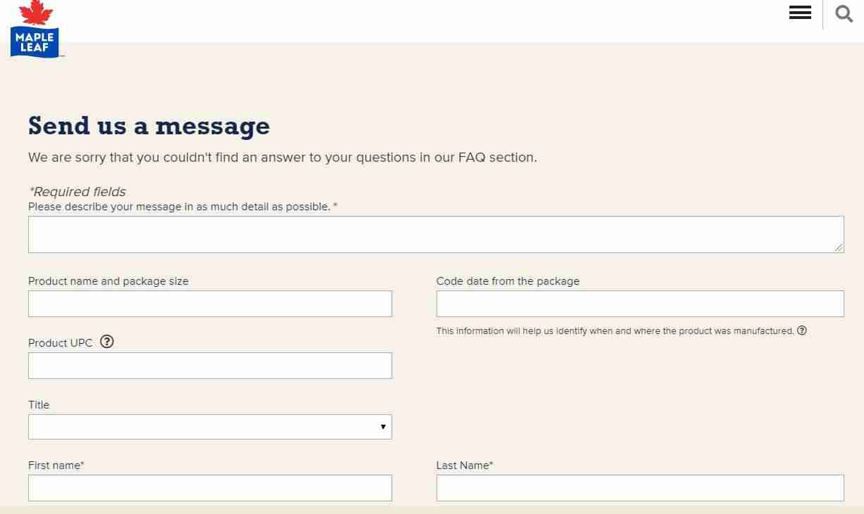 How to send Maple Leaf Foods a message 