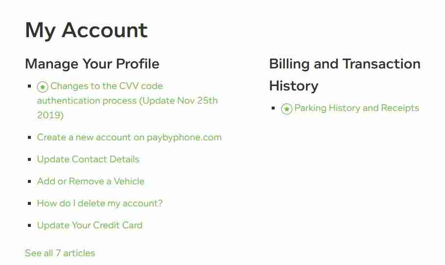 PayByPhone Manage your Profile