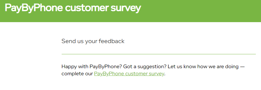 PayByPhone Customer Service Feedback