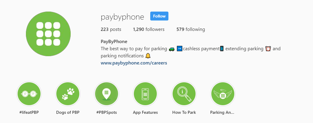 PayByPhone Instagram