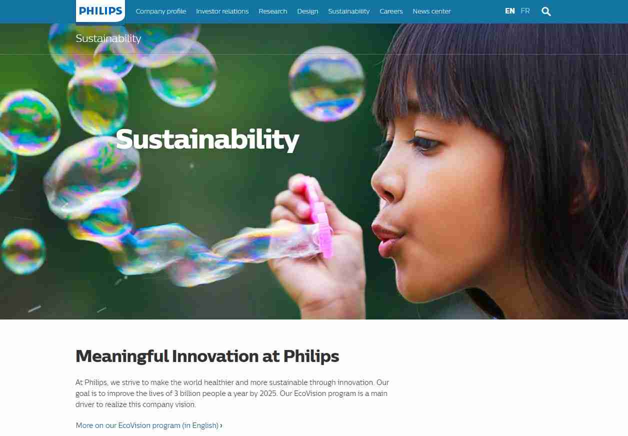 Philips Sustainability Page