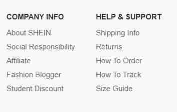 SHEIN help and support