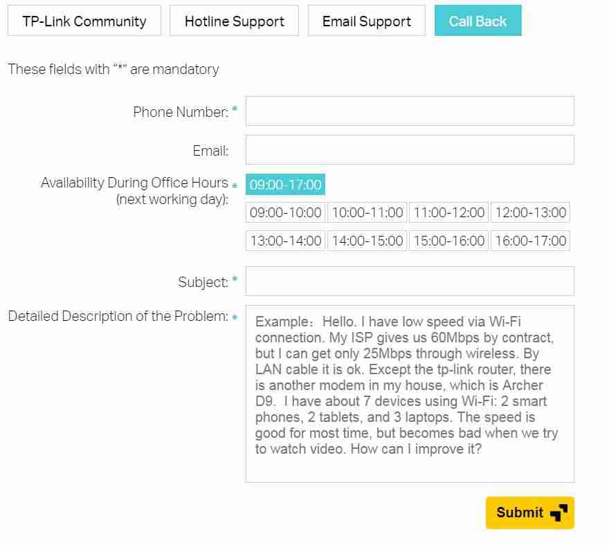  TP-Link Call back feature