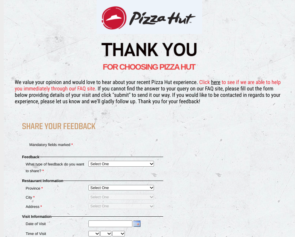 Pizza Hut customer service phone number, hours & reviews