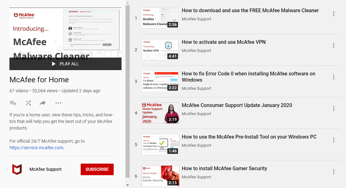 mcafee-youtube-page